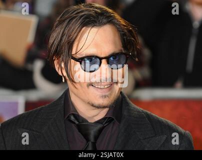 Johnny Depp, "Mortdecai" UK Premiere, Empire Leicester Square, Londra, Regno Unito Foto Stock