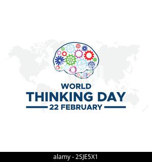 Celebrazione del World Thinking Day in tutto il mondo. Modello di illustrazione vettoriale. Sfondo del modello di progettazione vettoriale World Thinking Day Illustrazione Vettoriale