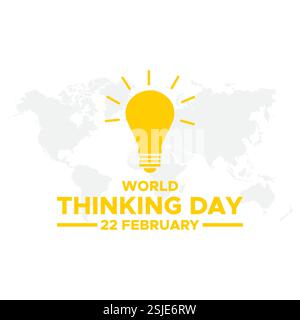 Celebrazione del World Thinking Day in tutto il mondo. Modello di illustrazione vettoriale. Sfondo del modello di progettazione vettoriale World Thinking Day Illustrazione Vettoriale