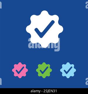 "Icona con segno di spunta in grassetto – simbolo di approvazione verificato per Digital & Print" Illustrazione Vettoriale