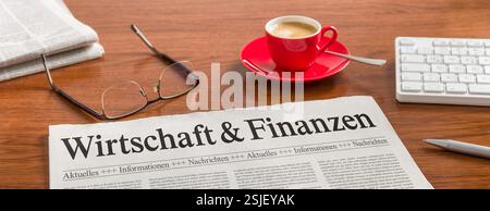 Quotidiano alla reception - economia e finanza Foto Stock