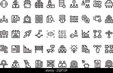 Raccolta di icone vettoriali di alta qualità con traccia modificabile. Ideale per progetti professionali e creativi. Illustrazione Vettoriale
