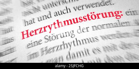 Dizionario con il termine aritmia cardiaca Foto Stock
