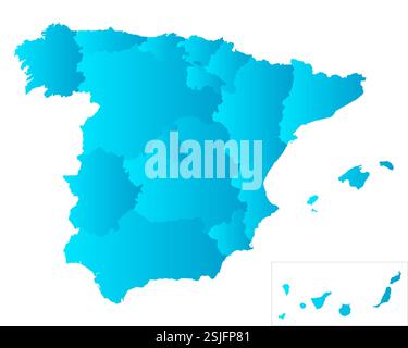 Mappa di Spagna Foto Stock