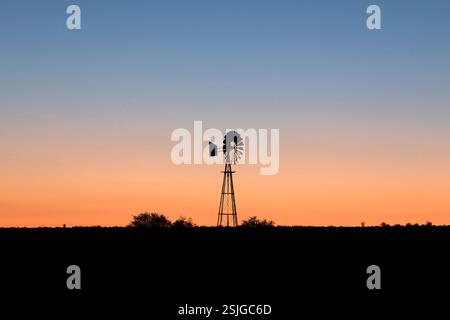 Aberdeen Plains, Africa, Provincia del Capo Orientale, Sud Africa, Mulino a vento Foto Stock