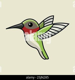 Illustrazione vettoriale di un uccello carino Illustrazione Vettoriale
