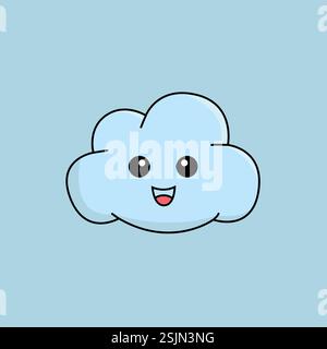 Motivo uniforme vettoriale fumetto su sfondo blu. Illustrazione Vettoriale