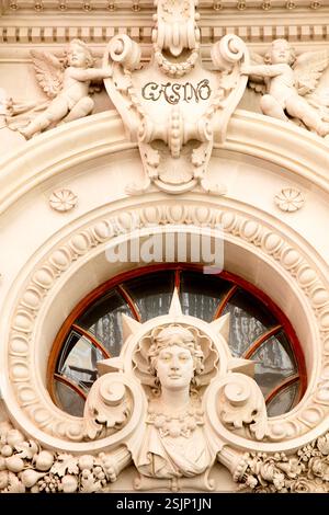 Real Casino de Murcia, facciata della casa, città vecchia, architettura, tour della città, Murcia, regione autonoma di Murcia, Spagna, Foto Stock