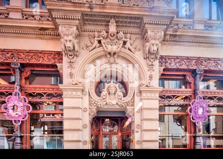 Real Casino de Murcia, facciata della casa, città vecchia, architettura, tour della città, Murcia, regione autonoma di Murcia, Spagna, Foto Stock