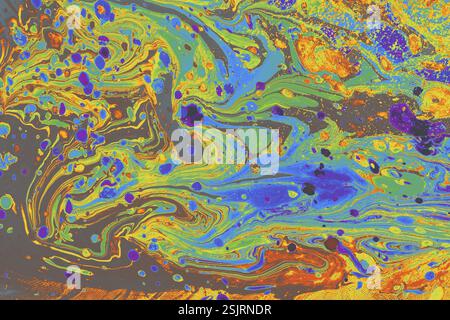 Marmorizzazione tradizionale artwork pattern come colorato sfondo astratto Foto Stock