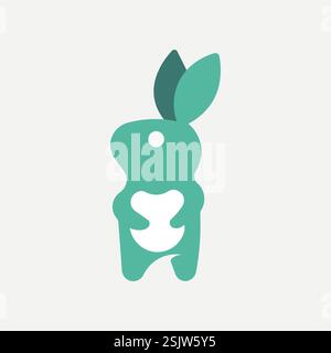 Illustrazione vettoriale di un coniglietto carino Illustrazione Vettoriale