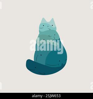 Illustrazione vettoriale del gatto affamato Illustrazione Vettoriale