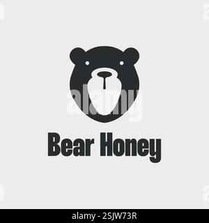 Illustrazione vettoriale del miele di orso carino Illustrazione Vettoriale