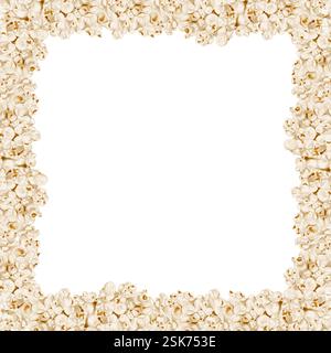 telaio popcorn. Illustrazione acquerello senza sfondo. snack croccante e arioso. Progettazione di menu e pubblicità. Stampa su schede e striscioni. Molti Foto Stock