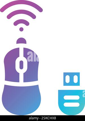 Illustrazione della progettazione dell'icona del vettore del mouse wireless Illustrazione Vettoriale