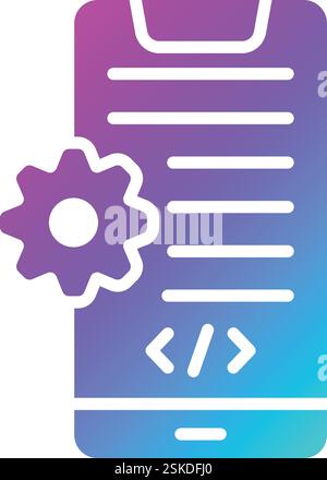 Illustrazione della progettazione dell'icona del vettore di sviluppo app Illustrazione Vettoriale