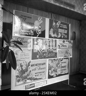 --- Jubiläums-Kongress der Fleurop a Zürich, 1947: Firmenschilder#Jubilee of Fleurop a Zurigo 1947: Company labels- RDB DI DUKAS Foto Stock