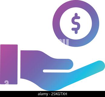 Illustrazione di progettazione dell'icona del vettore donazione Illustrazione Vettoriale