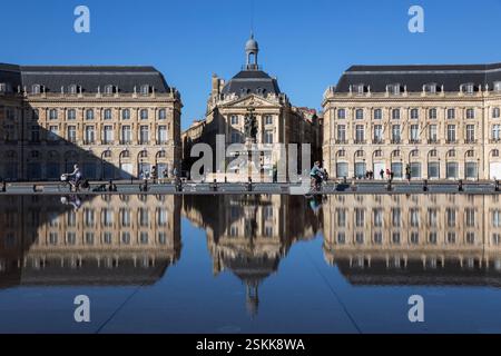 Place de la Bourse, Bordeaux, Nouvelle-Aquitaine, Francia, Europa Foto Stock