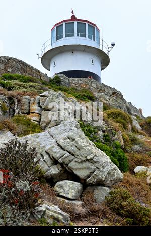 Faro presso la riserva naturale del Capo di buona speranza, il punto più a sud-ovest del continente africano vicino a città del Capo, Sudafrica, RSA, Repubblica Foto Stock