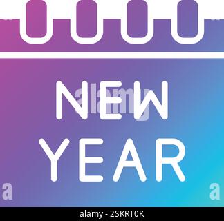 Illustrazione del design dell'icona vettoriale del nuovo anno Illustrazione Vettoriale