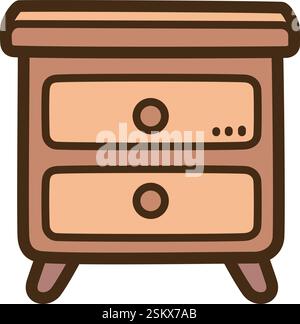 Illustrazione e grafica del doodle vettoriale del piano d'esame laterale. Parte della categoria Home e Interior. Illustrazione Vettoriale