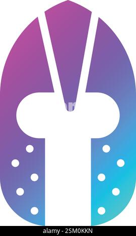 Illustrazione del design dell'icona del vettore del casco Knight Illustrazione Vettoriale