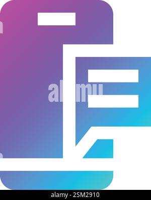 Illustrazione della progettazione dell'icona del vettore messaggi mobili Illustrazione Vettoriale