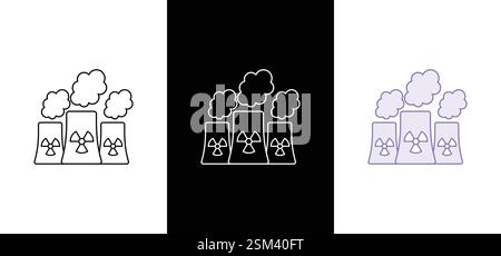 Icona dell'inquinamento industriale. Icona vettoriale della centrale elettrica industriale Illustrazione Vettoriale