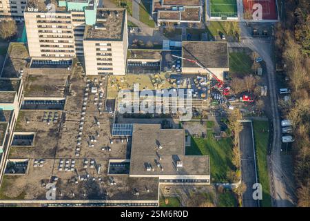 Vista aerea, Berufsförderungswerk Hamm, istituto educativo con cantiere, Rhynern District, Hamm, Ruhr, Renania settentrionale-Vestfalia, germe Foto Stock
