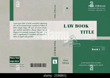 Un modello di copertina del Law Book creativo, completamente personalizzabile e pronto per la stampa a 300 DPI CMYK. Questo coperchio è progettato per essere facile da usare e ben organizzato. Illustrazione Vettoriale