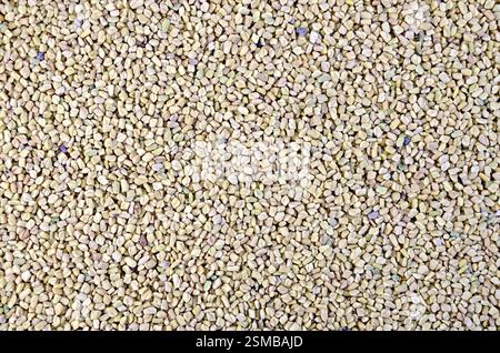 Texture di giallo e rosa secca semi di fieno greco Foto Stock