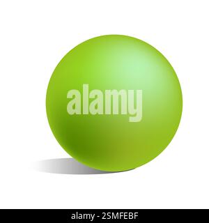 Sfera gradiente verde. Oggetto sferico lucido. Sfera ombreggiata circolare. Elemento dimensionale 3D. Illustrazione Vettoriale