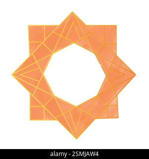 Opera d'arte geometrica islamica, acquerello vettore di disegno d'arte geometrica islamica Illustrazione Vettoriale