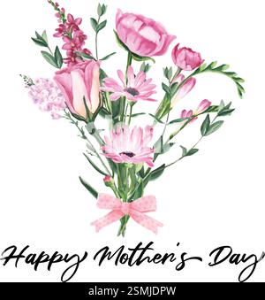 Happy Mothers Day Vector, Mothers Day Card, immagine vettoriale di design della t-shirt Illustrazione Vettoriale