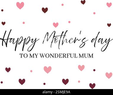 Happy Mothers Day Vector, Mothers Day Card, immagine vettoriale di design della t-shirt Illustrazione Vettoriale