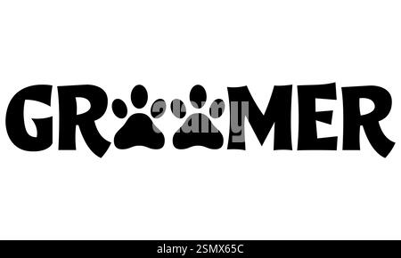 logo di cani e gatti per la cura del corpo per la tua azienda o per l'illustrazione vettoriale dell'azienda isolato su sfondo bianco Foto Stock