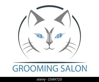 logo di cani e gatti per la cura del corpo per la tua azienda o per l'illustrazione vettoriale dell'azienda isolato su sfondo bianco Foto Stock