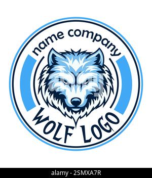 logo wolf originale e creativo per la vostra azienda o l'immagine vettoriale del logo aziendale isolato su sfondo bianco Foto Stock