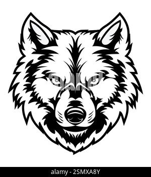 logo wolf originale e creativo per la vostra azienda o l'immagine vettoriale del logo aziendale isolato su sfondo bianco Foto Stock