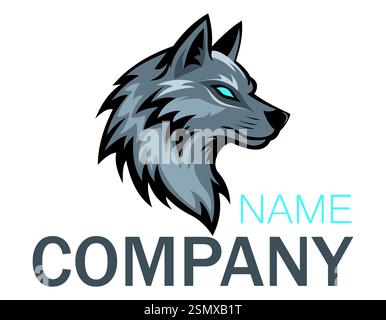 logo wolf originale e creativo per la vostra azienda o l'immagine vettoriale del logo aziendale isolato su sfondo bianco Foto Stock