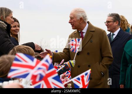 NANSLEDAN, INGHILTERRA, Regno Unito - 10 febbraio 2025 - il primo ministro britannico Keir Starmer e il vice primo ministro Angela Rayner si uniscono al re Carlo III Foto Stock