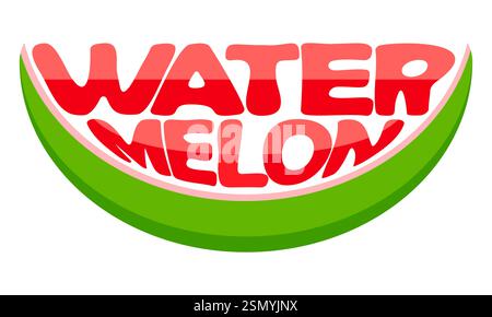 anguria nome di un frutto nella forma di un logo fruit creativo e originale per la tua azienda o l'azienda logotipo illustrazione vettoriale isolato su bianco Illustrazione Vettoriale