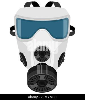 maschera respiratoria per la protezione contro le malattie e le infezioni trasmesse dalle goccioline aviotrasportate fermare virus stile piatto illustrazione vettoriale è Illustrazione Vettoriale