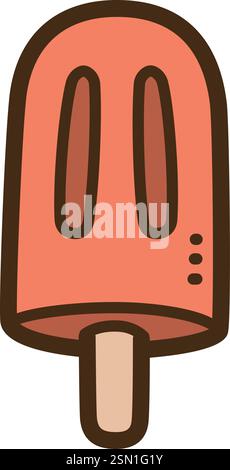 Illustrazione e grafica del doodle vettoriale Ice pop. Parte della categoria estiva. Illustrazione Vettoriale