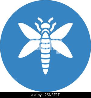 Illustrazione di progettazione dell'icona Dragonfly Vector Illustrazione Vettoriale