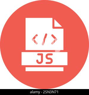 Illustrazione della progettazione dell'icona del vettore JavaScript Illustrazione Vettoriale