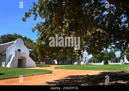 Giardino e azienda vinicola di Babylonstoren, vecchia azienda, azienda vinicola, Franschhoek, Provincia del Capo Occidentale, Stellenbosch, Cape Winelands, Sudafrica, Africa Foto Stock
