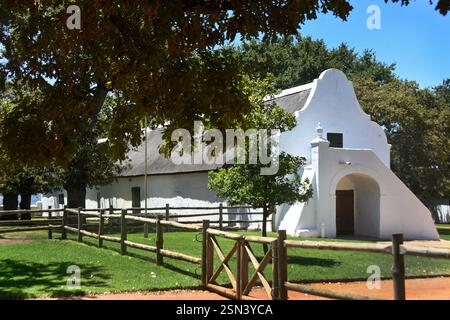 Giardino e azienda vinicola di Babylonstoren, vecchia azienda, azienda vinicola, Franschhoek, Provincia del Capo Occidentale, Stellenbosch, Cape Winelands, Sudafrica, Africa Foto Stock