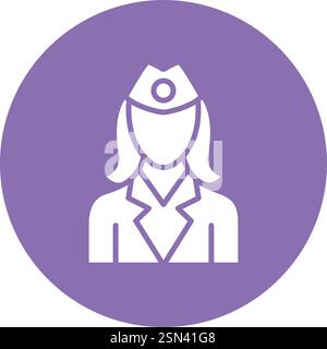Illustrazione di progettazione dell'icona del vettore dell'addetto di volo Illustrazione Vettoriale